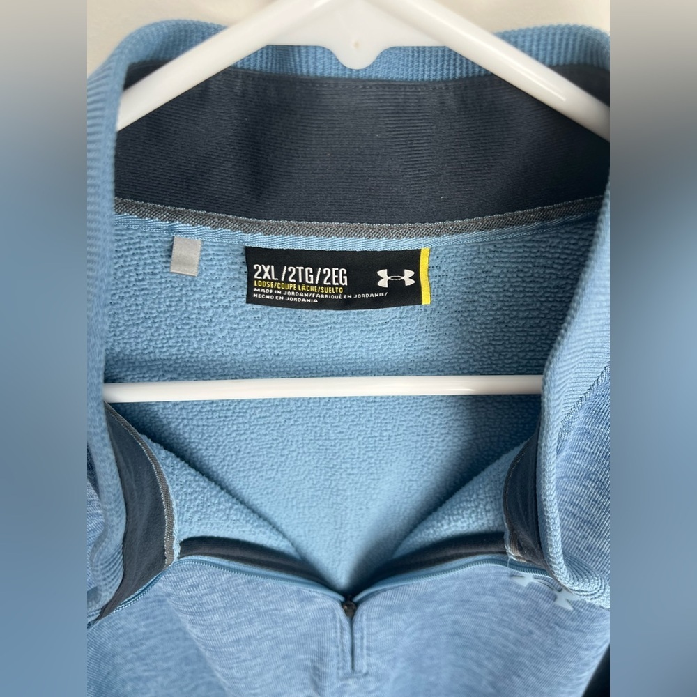 Under Armour Men's 1/4 Zip Sweater Light Blue XXL - Picture 4 of 6